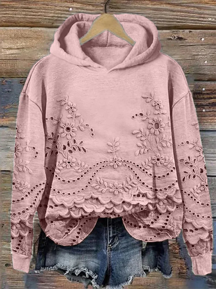 Mia | Hoodie med blomsterprint