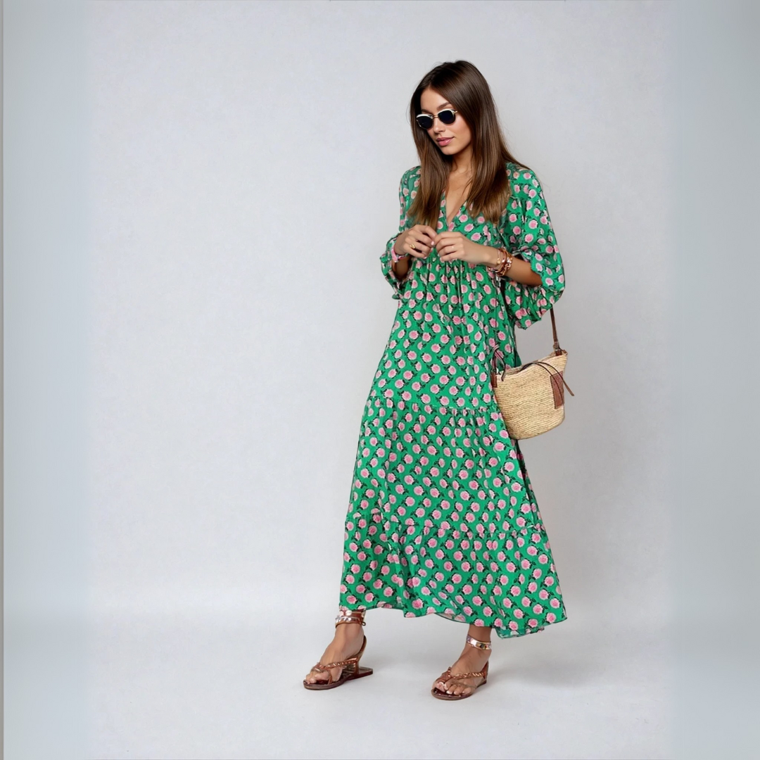Nora | Maxi Kjole i Boho Bomuld