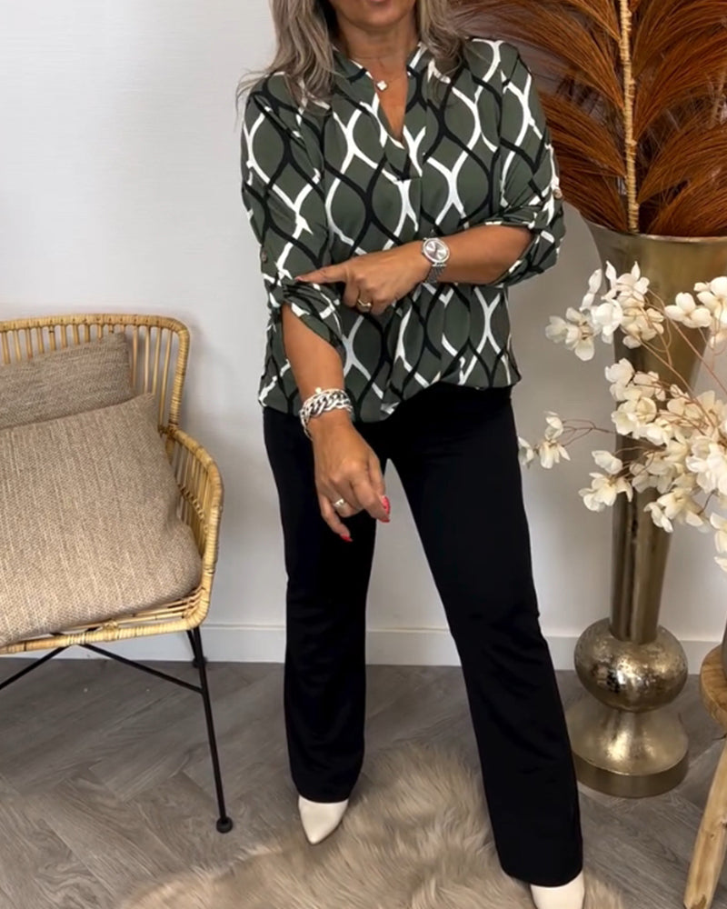 Nora| Casual Bluse med Lange Ærmer