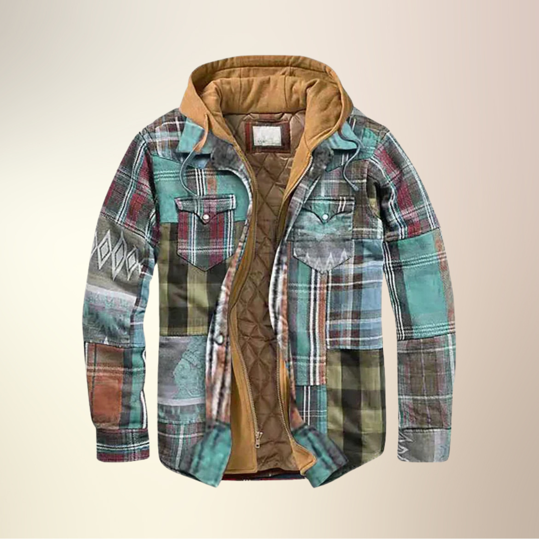 Yves I Veste patchwork i tern