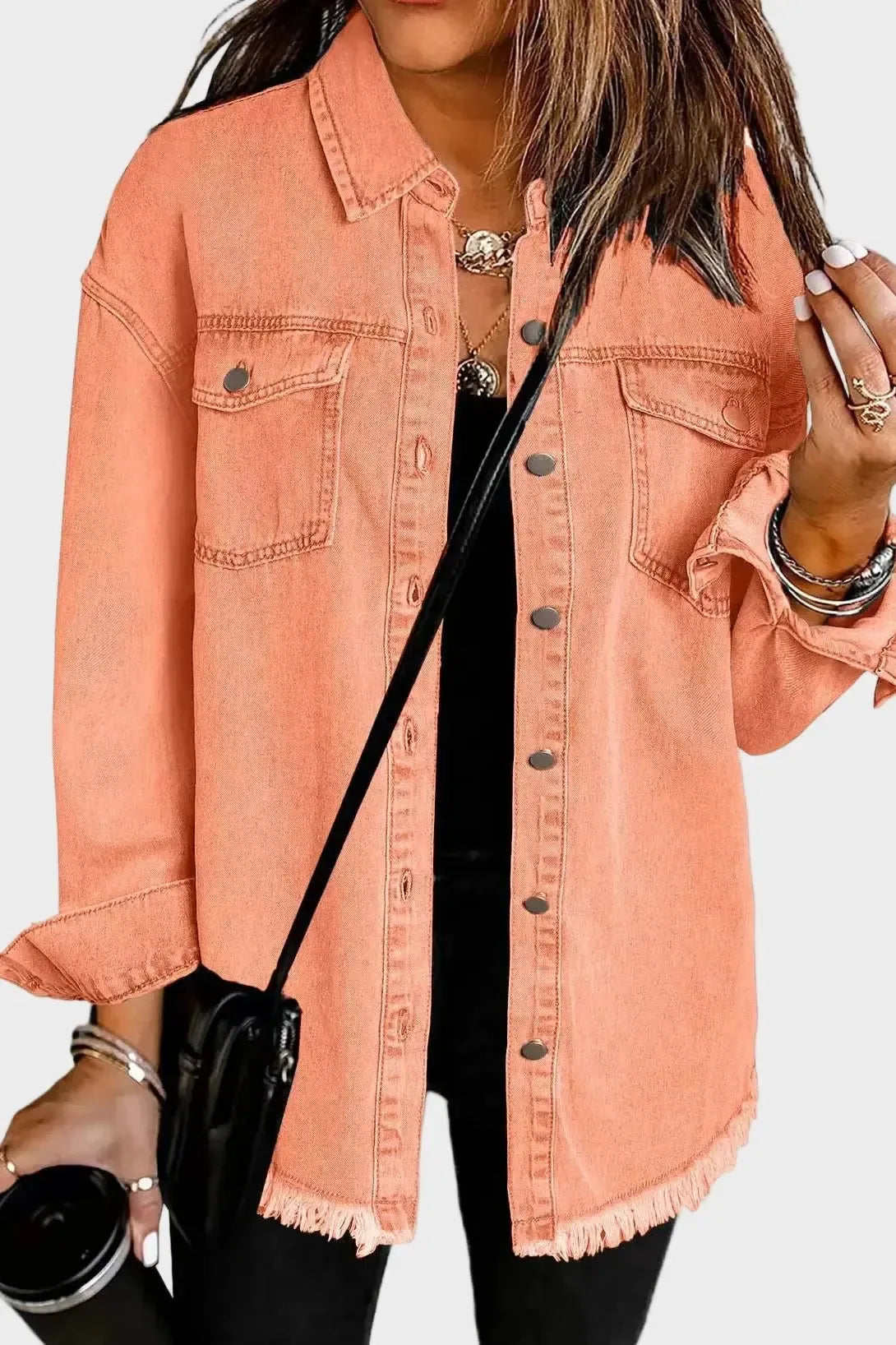 Augusta | Oransje denimjakke