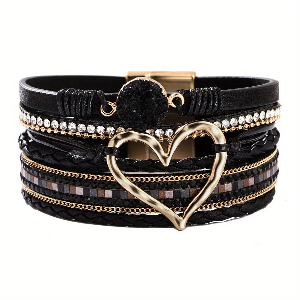 Boho Multilags Læderarmbånd