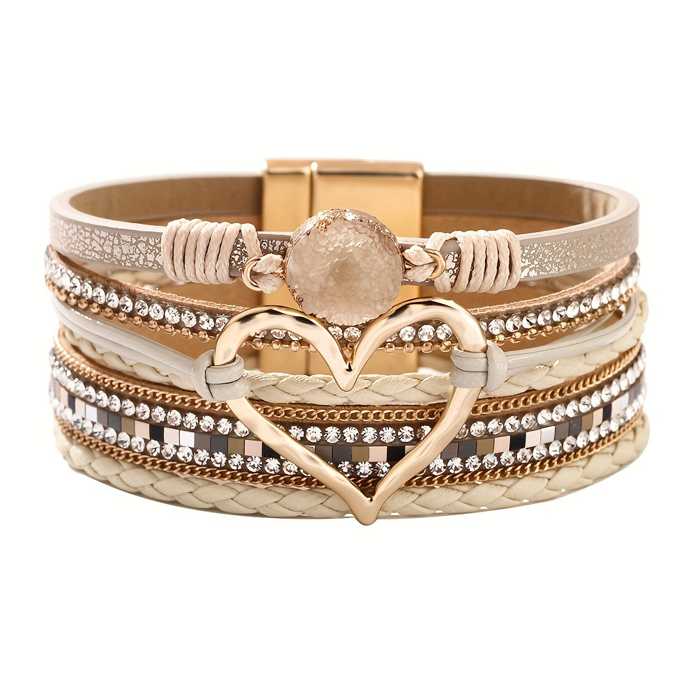 Boho Multilags Læderarmbånd