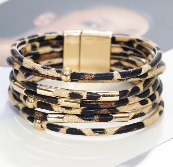 Bred Multi-Lag Wrap Armbånd