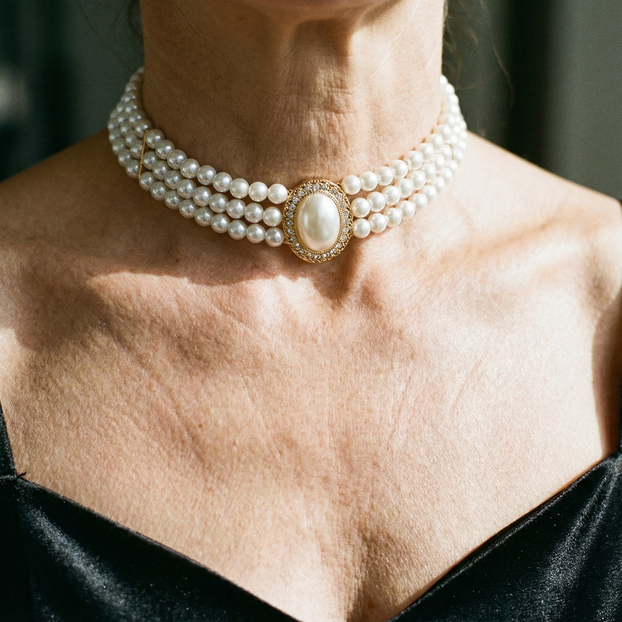 Elegant halskæde med tre perler