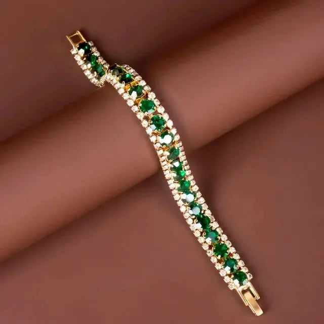 Guld og Grøn Armbånd