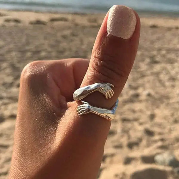 Justerbar ring i sølvfarve