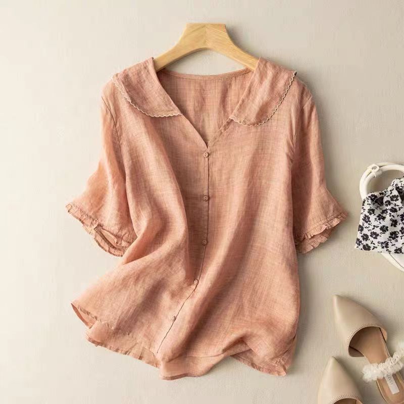 Nora | Luftig linnedbluse