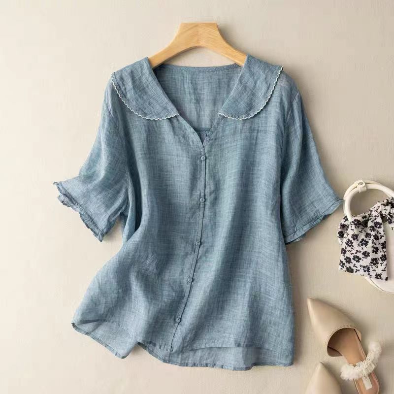 Nora | Luftig linnedbluse