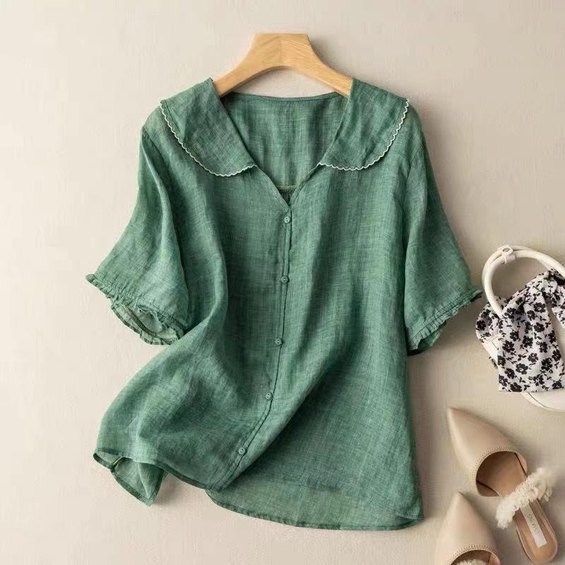 Nora | Luftig linnedbluse