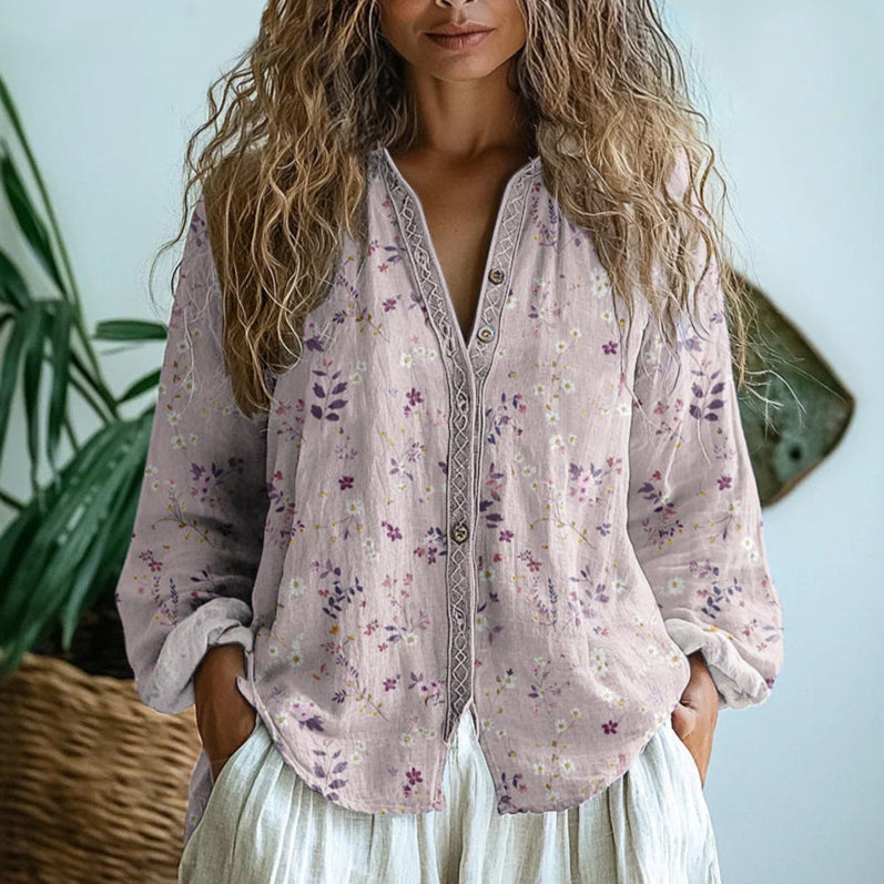 Helsa | Afslappet Bluse med Naturprint