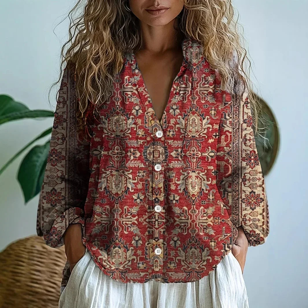 Helsa | Afslappet Bluse med Naturprint