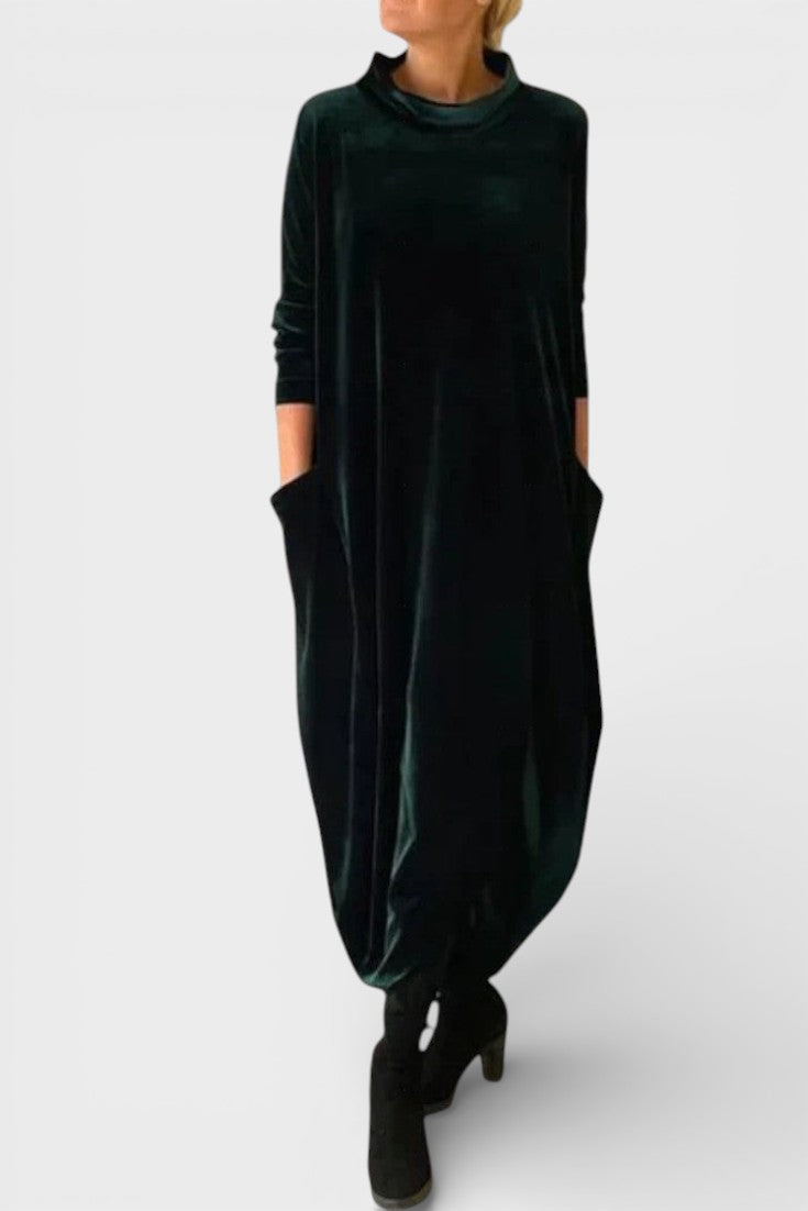 Saskia™ | Elegant fløjlskjole med lommer