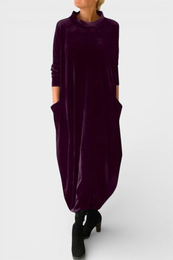 Saskia™ | Elegant fløjlskjole med lommer