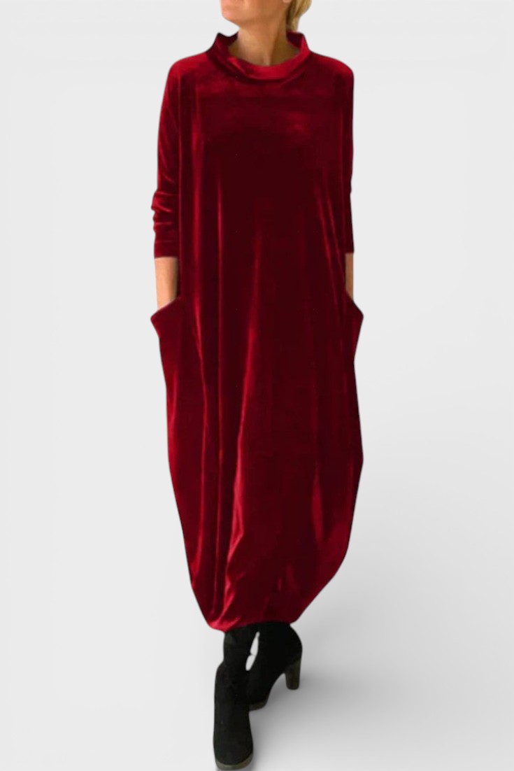 Saskia™ | Elegant fløjlskjole med lommer