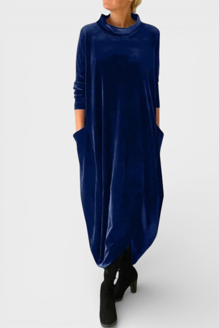 Saskia™ | Elegant fløjlskjole med lommer