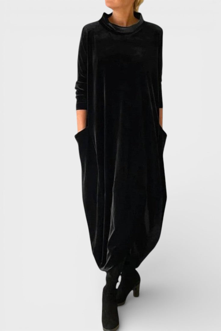 Saskia™ | Elegant fløjlskjole med lommer