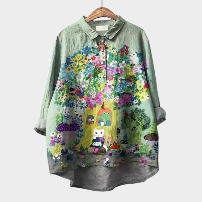 Nora | Kunstnerisk Printbluse