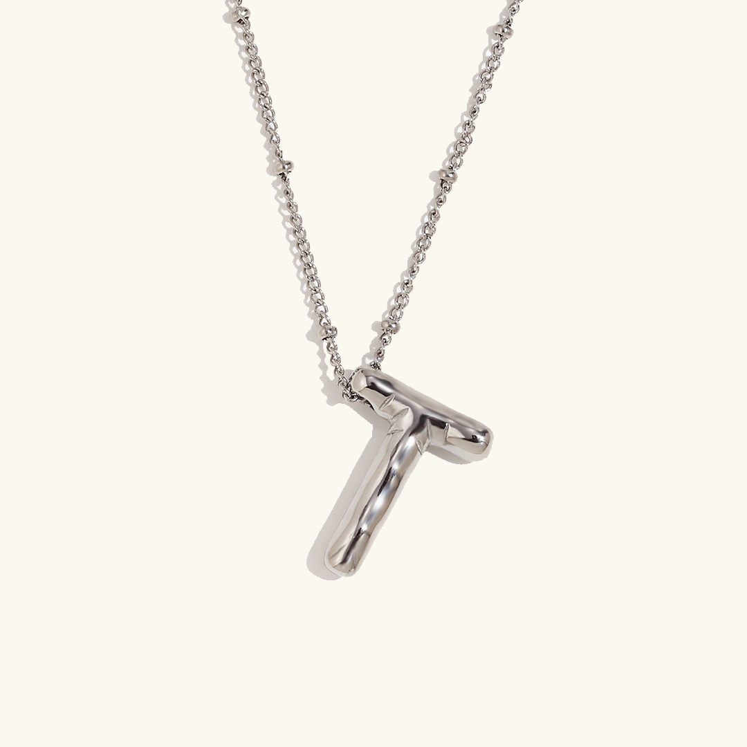 Næseørering med initialer i bobleform | Guld 18k