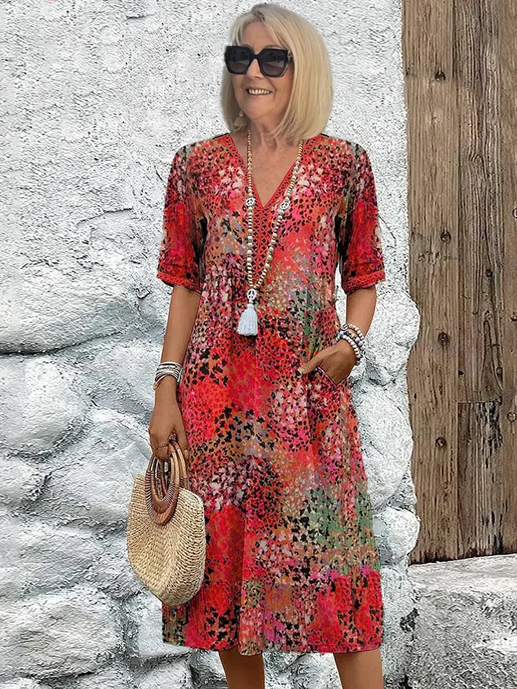 Nora | Kjole med Blomsterdesign