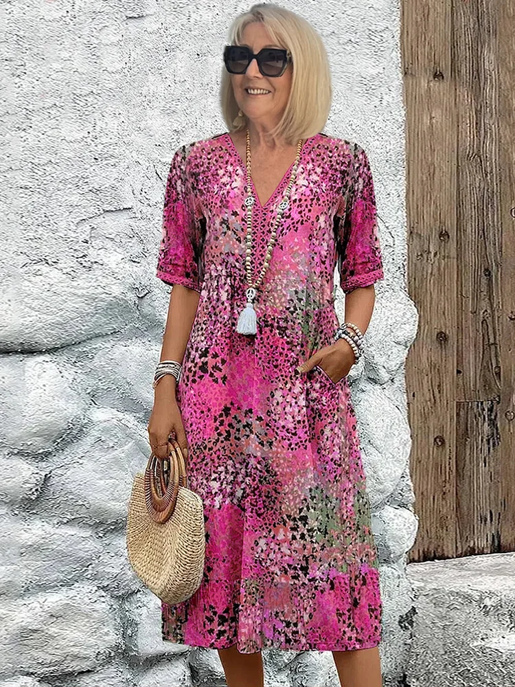 Nora | Kjole med Blomsterdesign