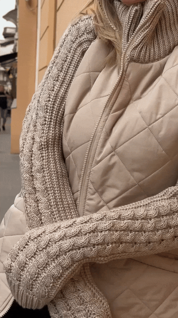 Nora - Patchwork strikket jakke til kvinder