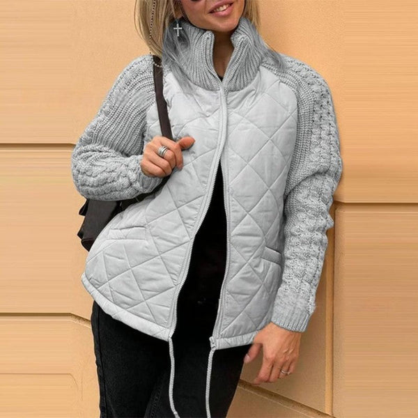 Nora - Patchwork strikket jakke til kvinder