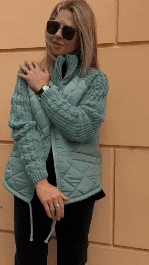 Nora - Patchwork strikket jakke til kvinder