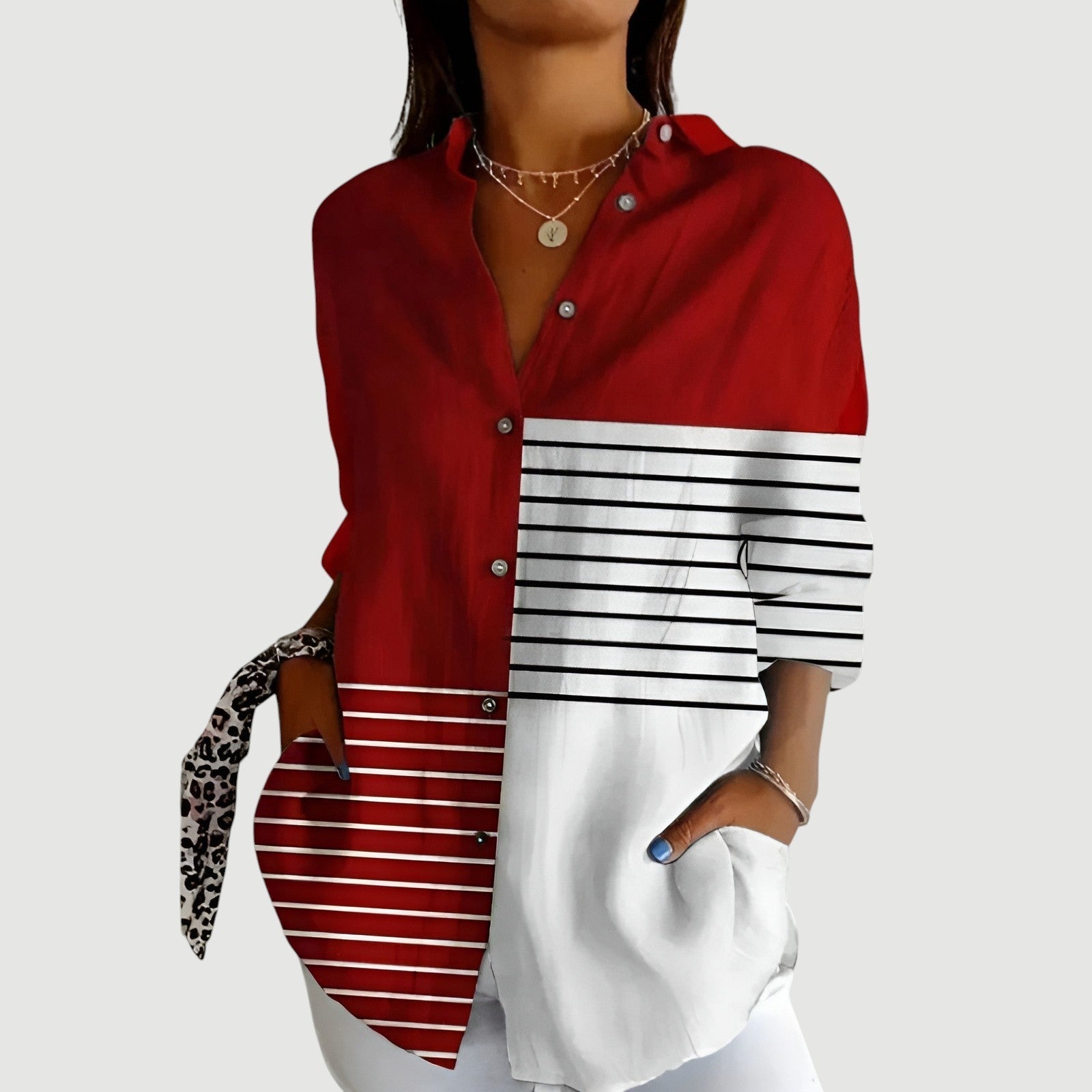 Nora | Bluse med farverigt design