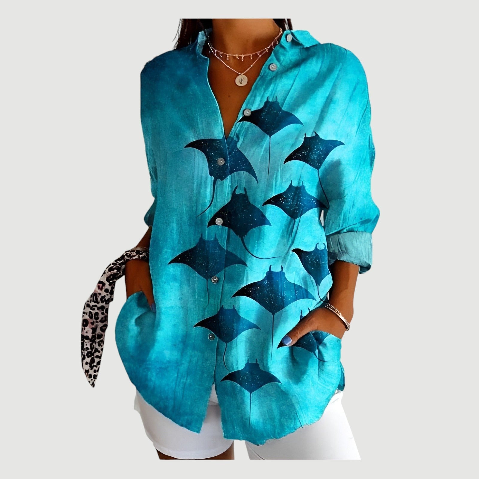 Nora | Bluse med farverigt design