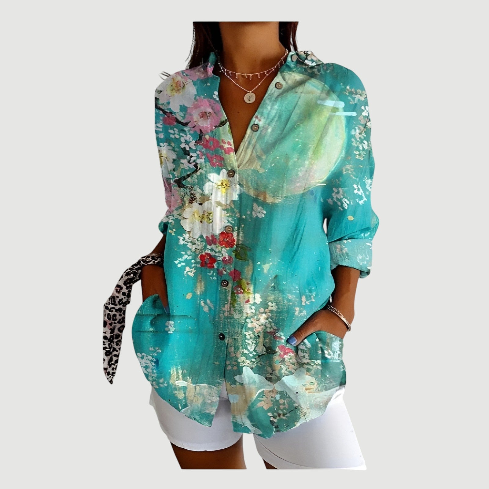 Nora | Bluse med farverigt design