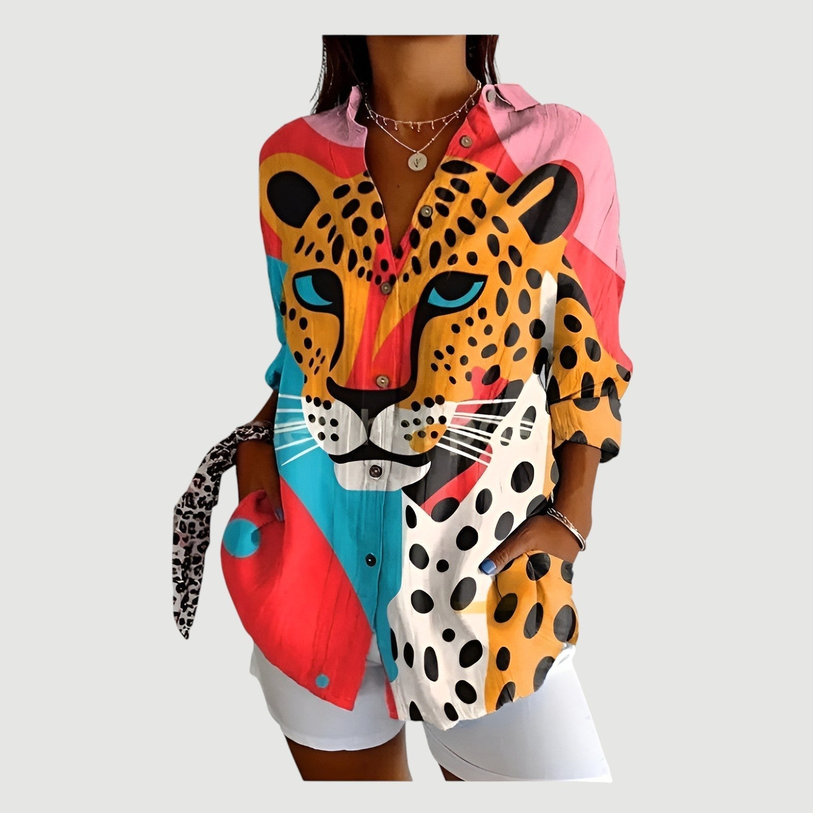 Nora | Bluse med farverigt design