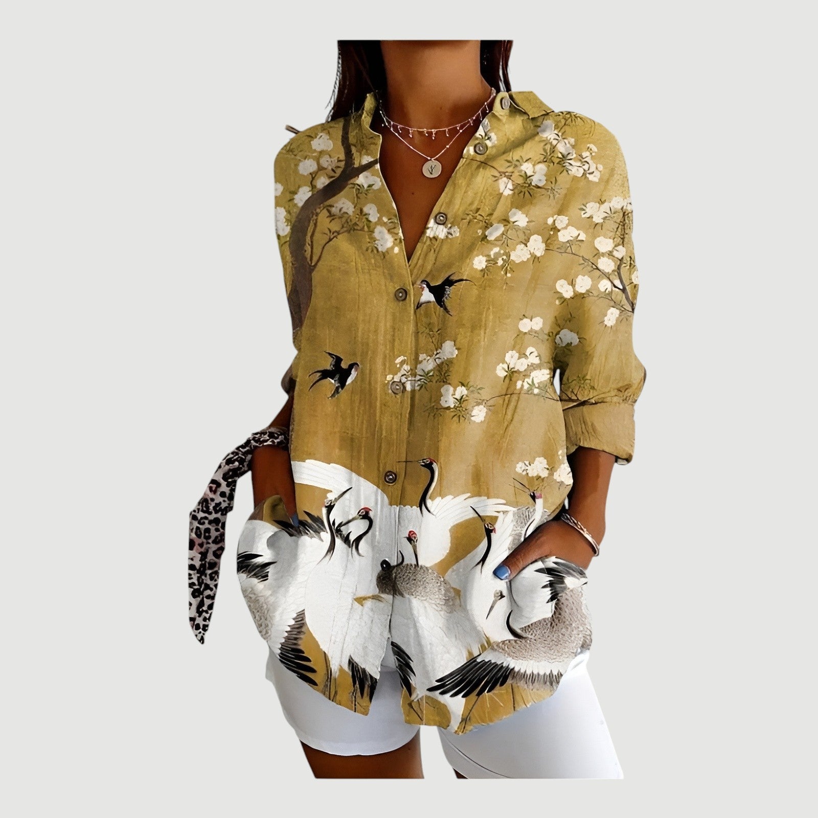 Nora | Bluse med farverigt design