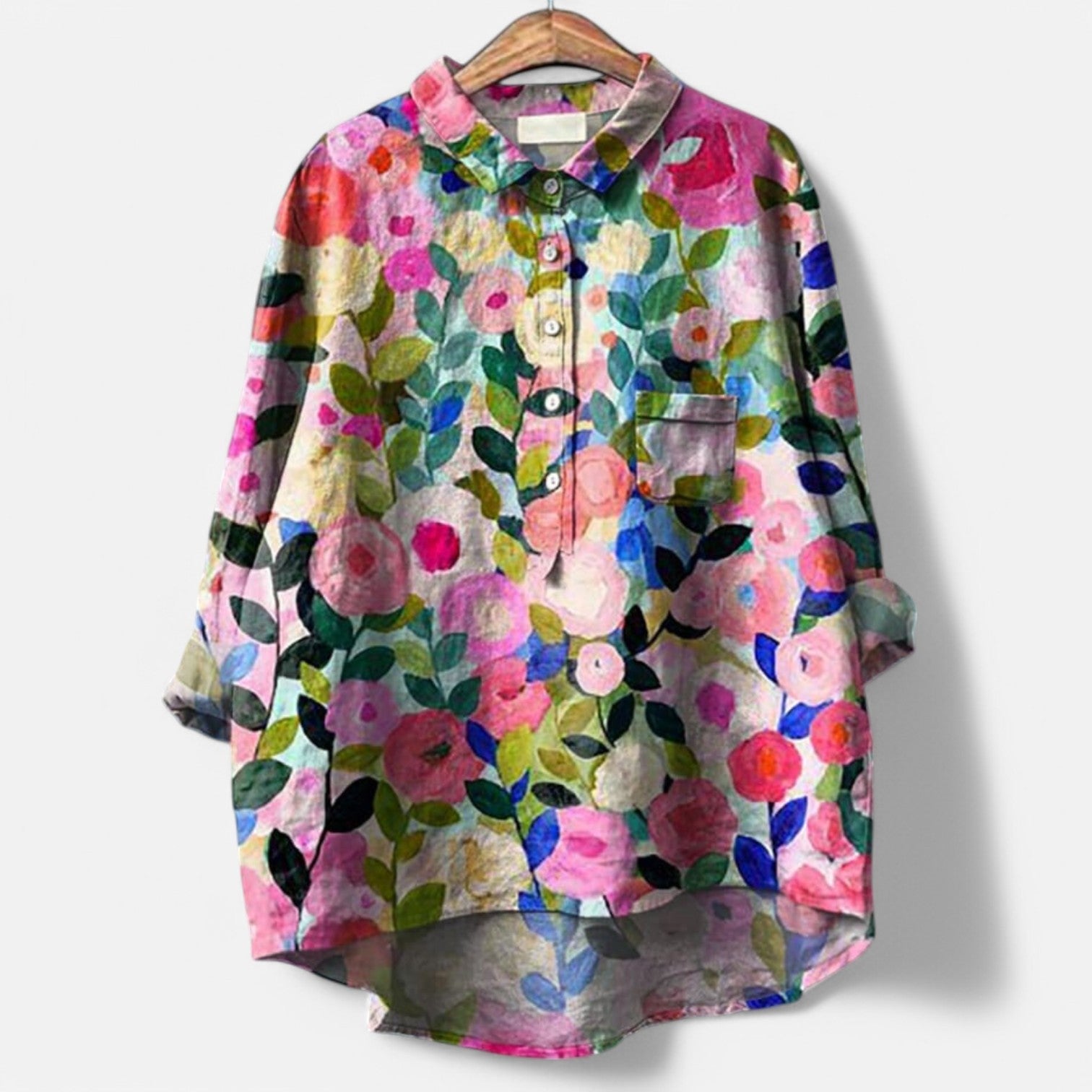 Nora  | Bluse Med Kunstneriske Print