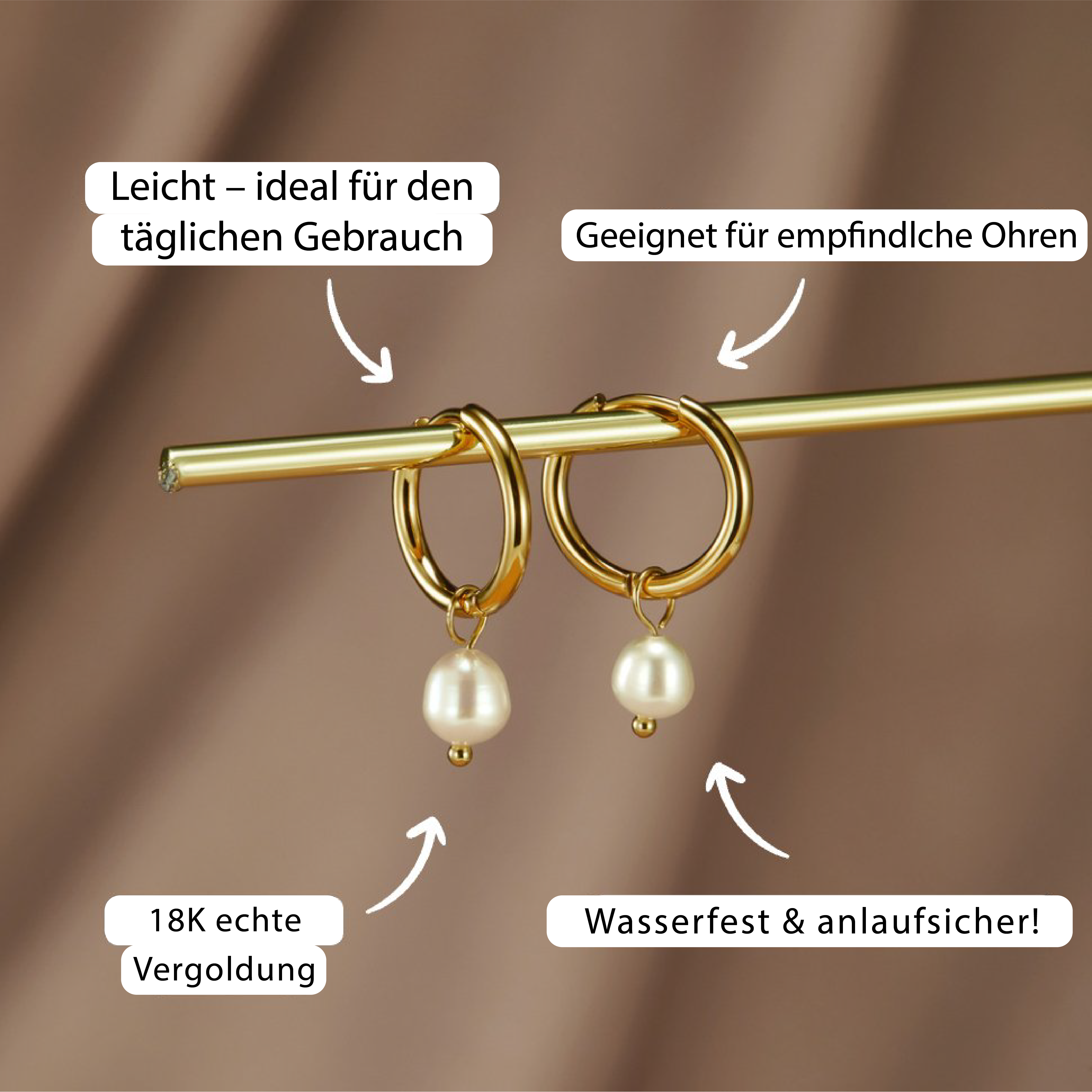 Bella øreringe med ferskvandsperler | Guld 18k