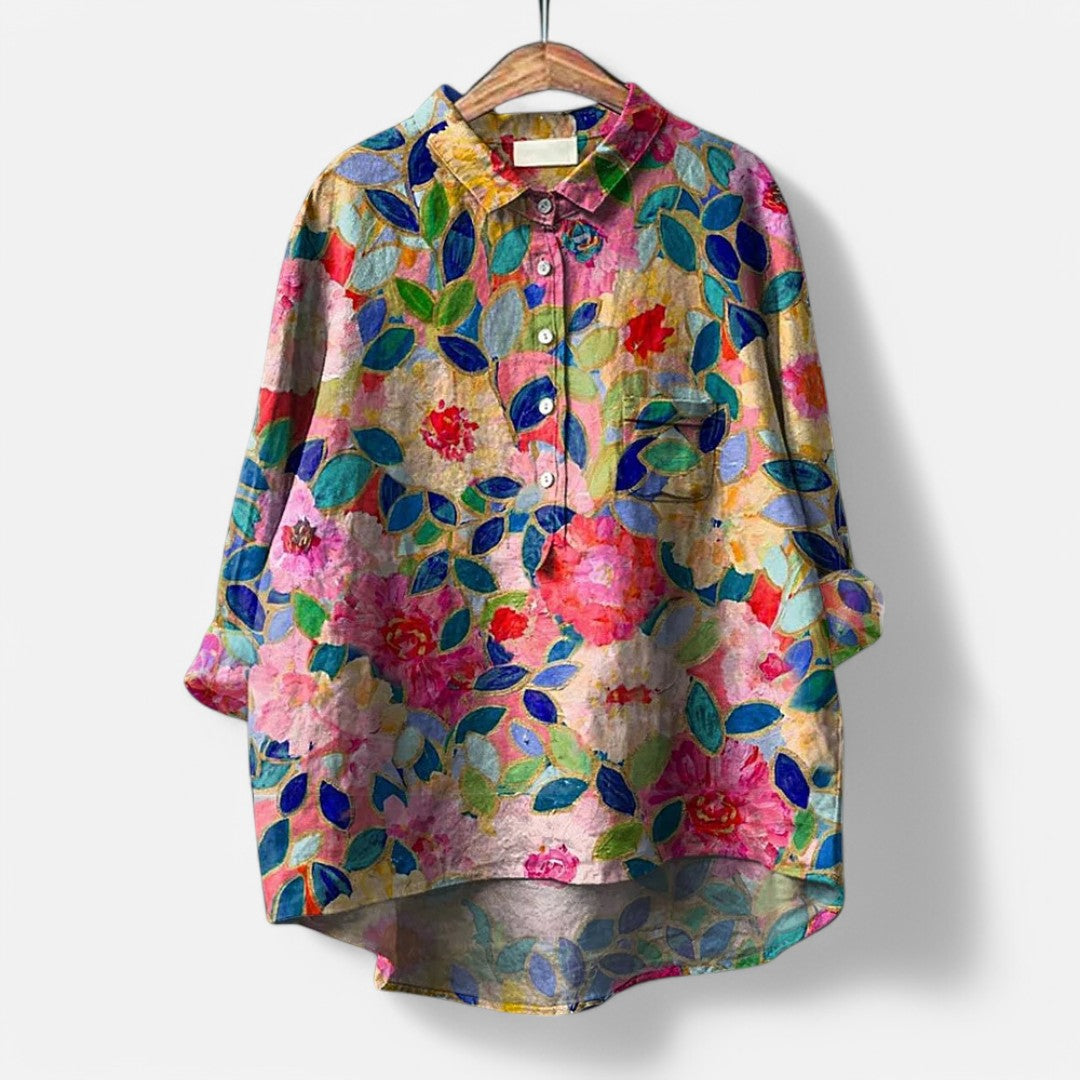 Nora  | Bluse Med Kunstneriske Print