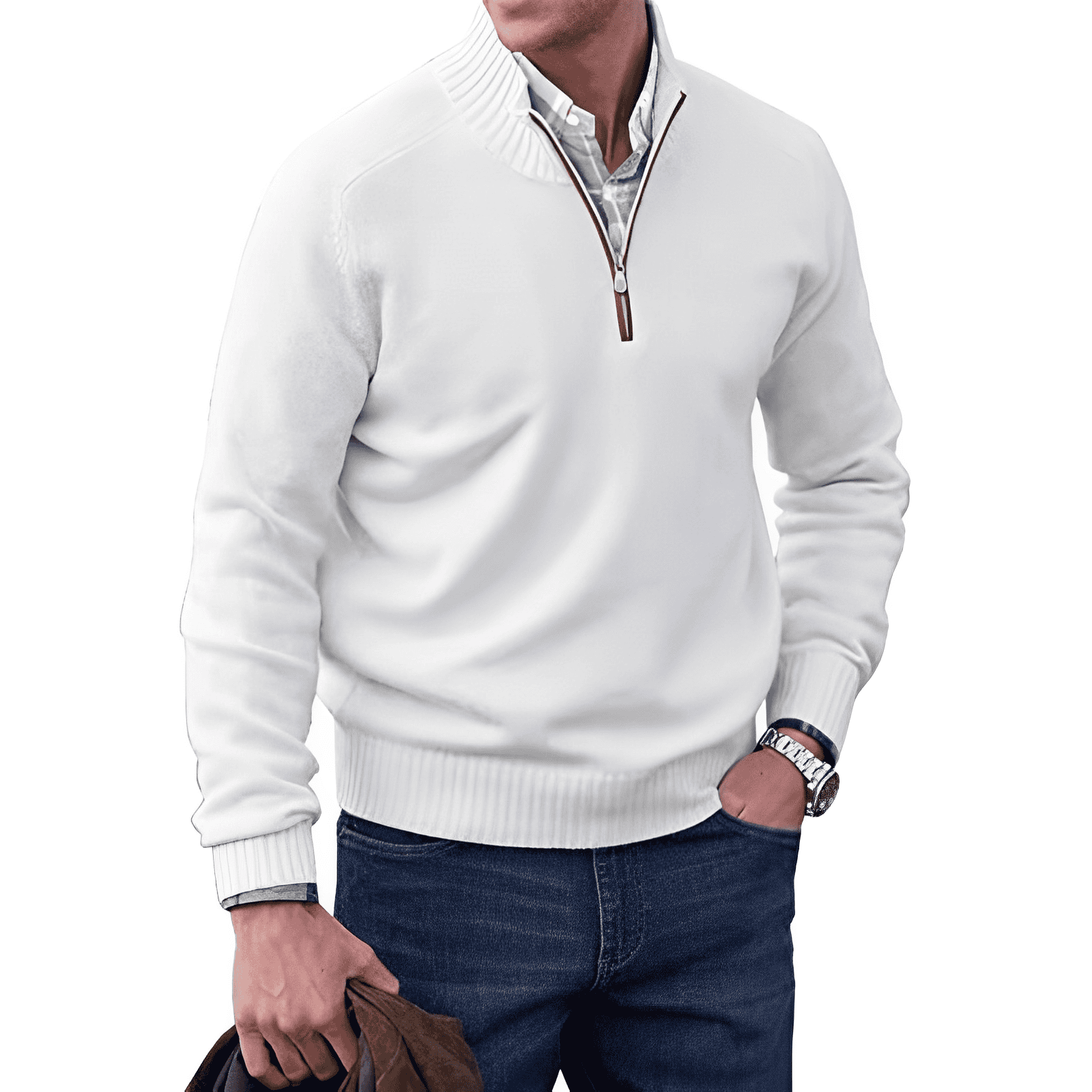 Kasper | Elegant cashmere sweater med lynlås