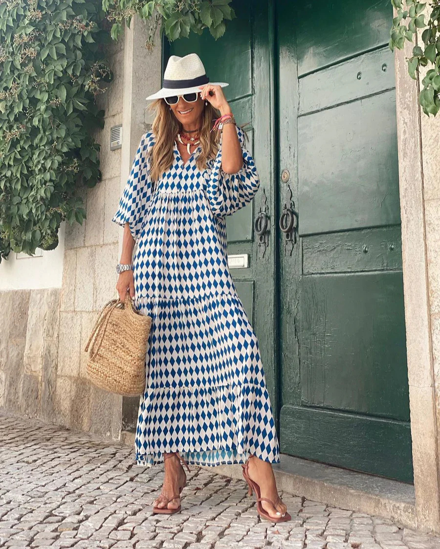 Nora | Maxi Kjole i Boho Bomuld