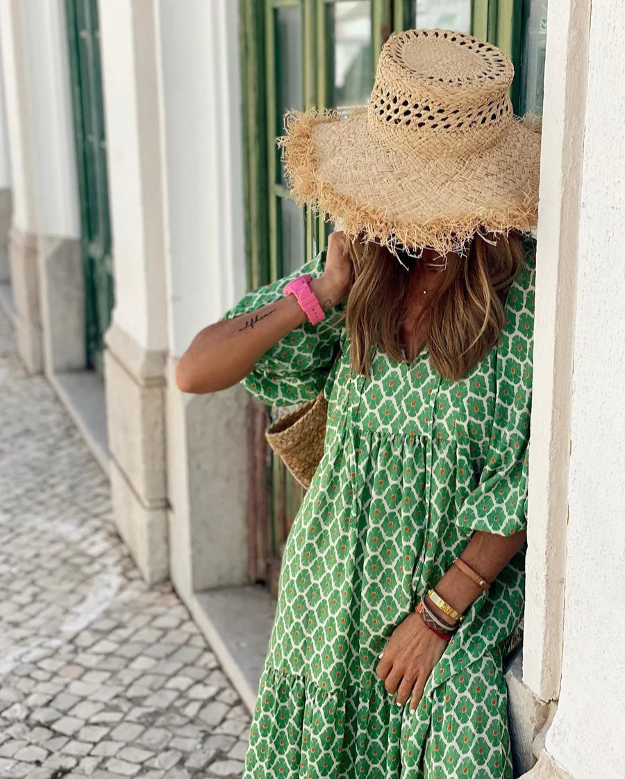 Nora | Maxi Kjole i Boho Bomuld
