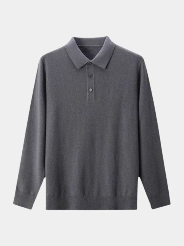 Adrian™ | Uldpolo med Knapper
