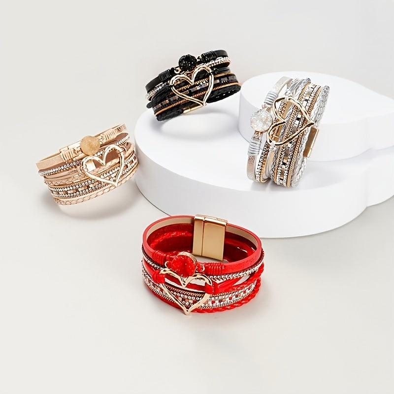 Boho Multilags Læderarmbånd