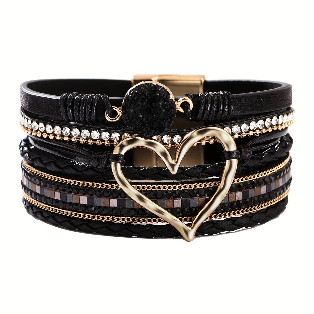 Boho Multilags Læderarmbånd