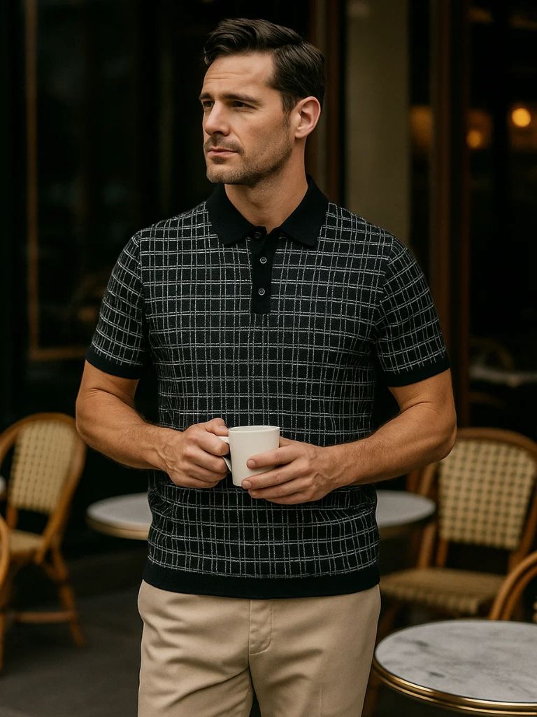 Holger™ | Klassisk Sort Strikpolo