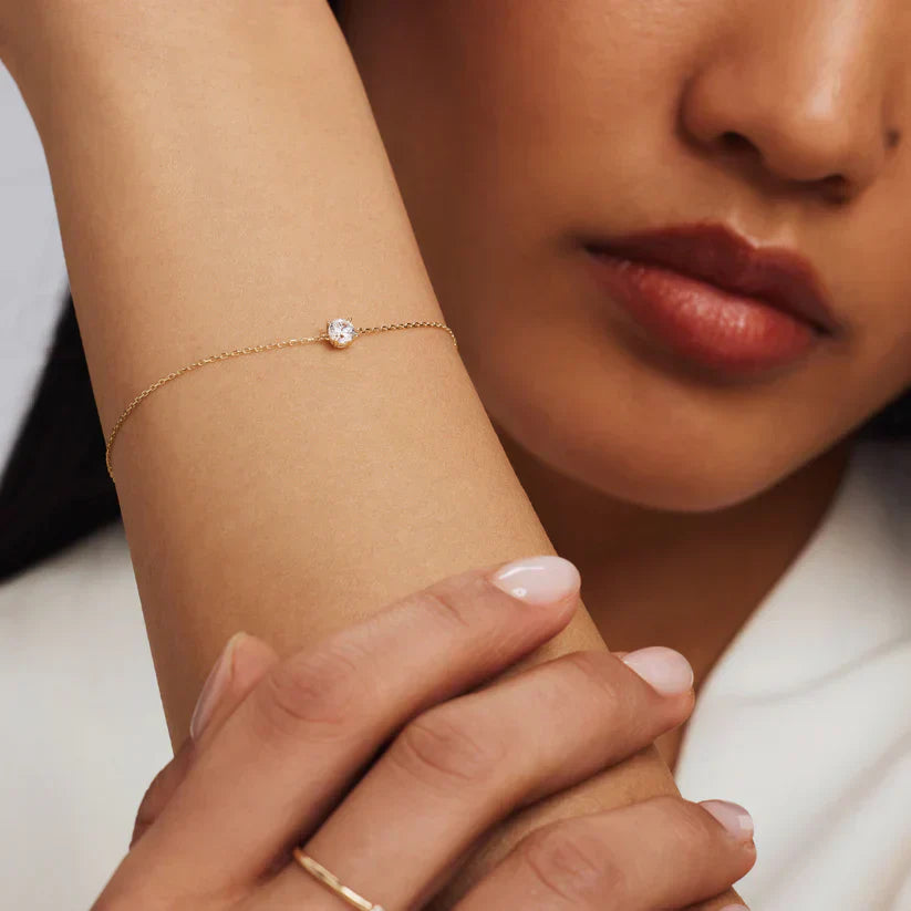 Cléa Moissanit-Stein-Armbånd | Guld 14k