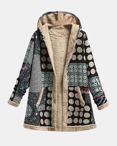 Nova | Monokrom Retro Prikket Fleecejakke