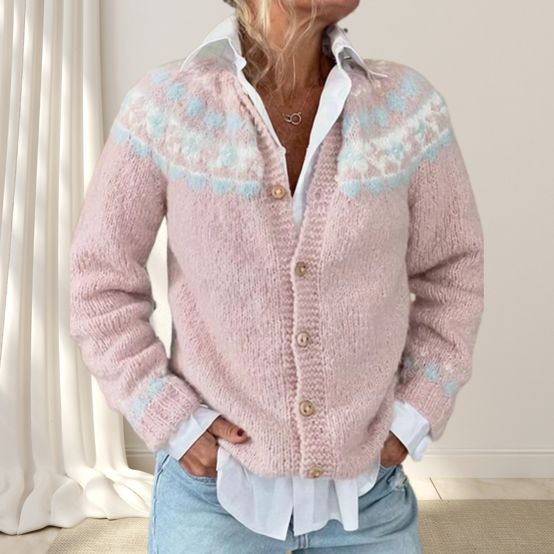 Virelle - Løsstrikket Chic Cardigan med Mønster