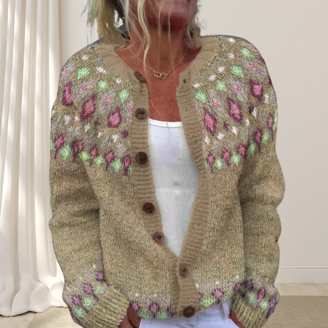 Virelle - Løsstrikket Chic Cardigan med Mønster