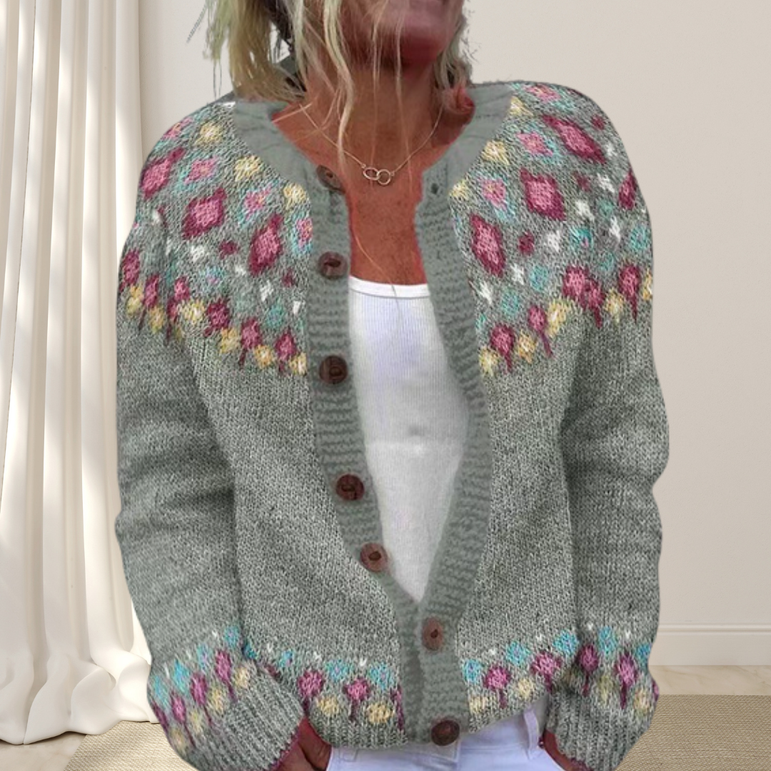 Virelle - Løsstrikket Chic Cardigan med Mønster