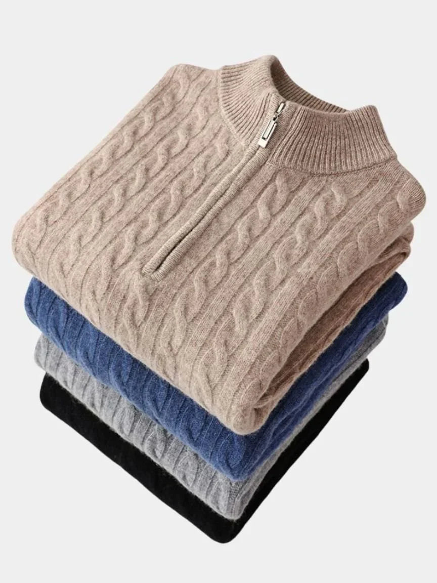 Marco™ | Sweater med halv lynlås